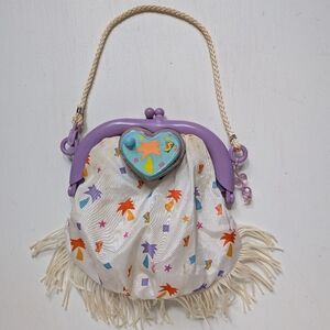 Vintage Fisher Price Smooshies Peppie Penguin Fringe Purse Bag 1988